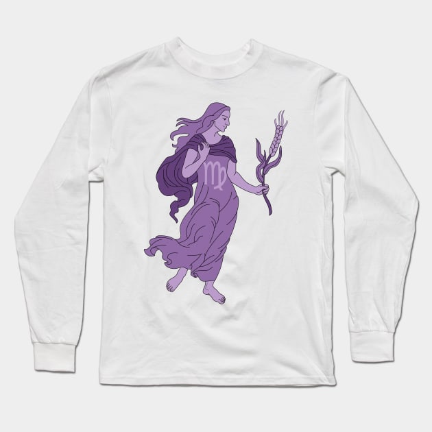 Virgo (Light Purple) Long Sleeve T-Shirt by ziafrazier